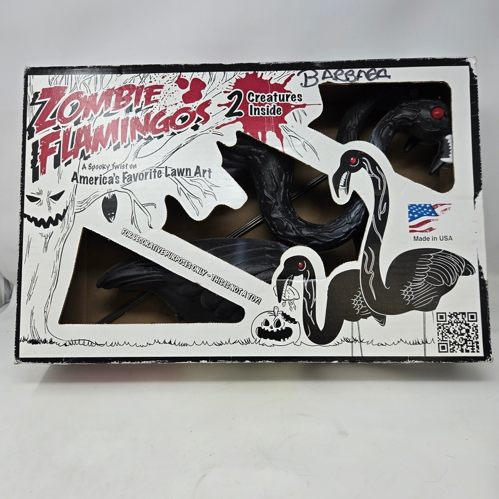 Union Products Zombie Flamingos Halloween Lawn Decor 2 Pack Black Plastic Cado